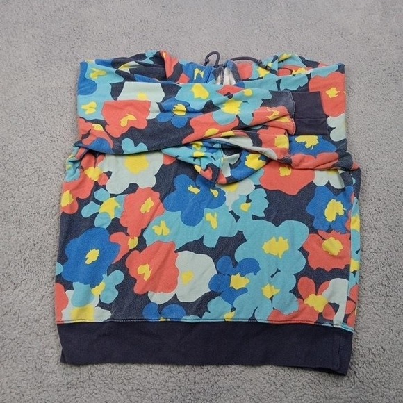 Nordstrom by Cristina Martinez Hoodie Womens Large Blue Floral Pullover Pocket - Picture 4 of 6